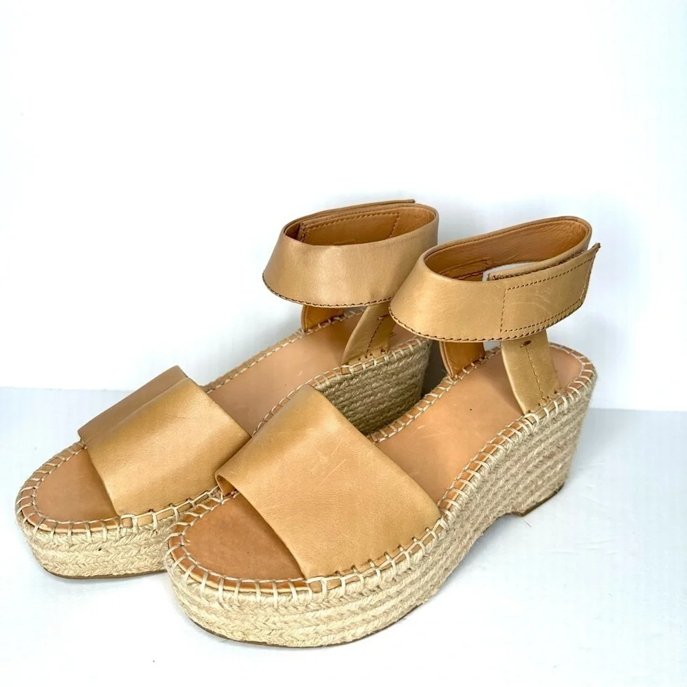 FRYE AND CO. Tan Espadrille Wedge Sandals Size 8